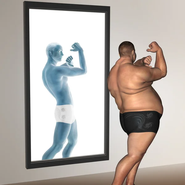 Sovrappeso vs slim fit giovane uomo — Foto Stock