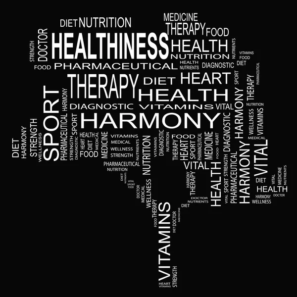 Egészségügyi szöveg wordcloud — Stock Fotó