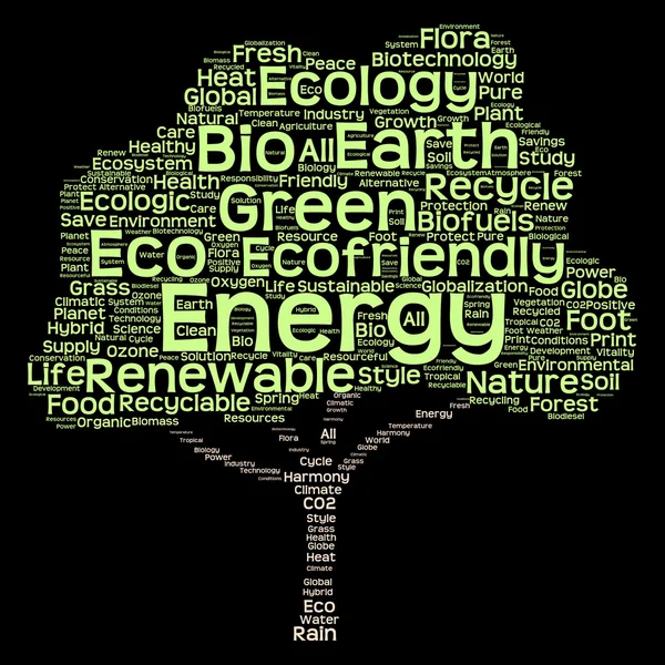 Texto de energia como wordcloud — Fotografia de Stock