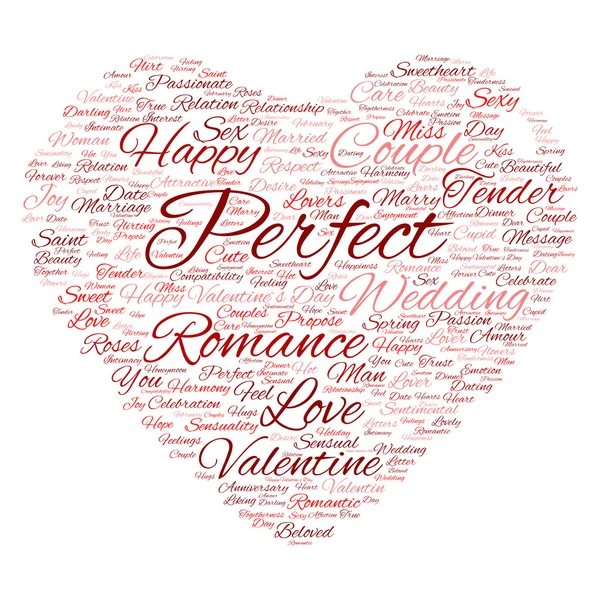День Святого Валентина текст Wordcloud — стокове фото