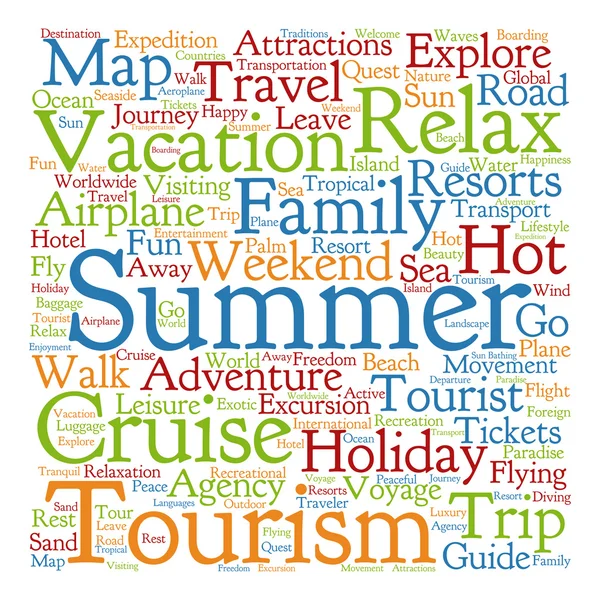 Turism word cloud — Stockfoto