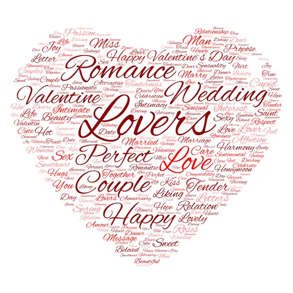 Valentinstag Wordcloud-Text — Stockfoto