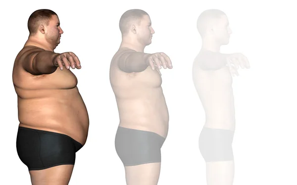 Tłuszcz nadwagę lub slim fit dieta — Zdjęcie stockowe