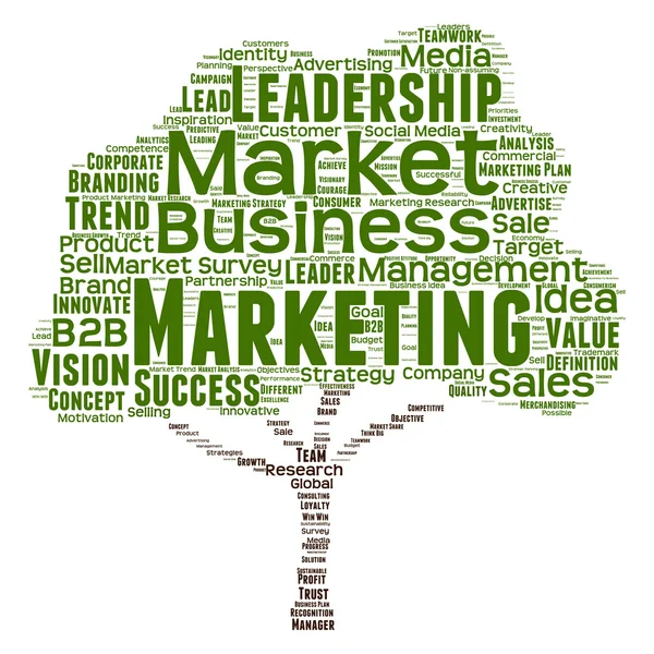 Ledande marknadsföring eller business word cloud — Stockfoto