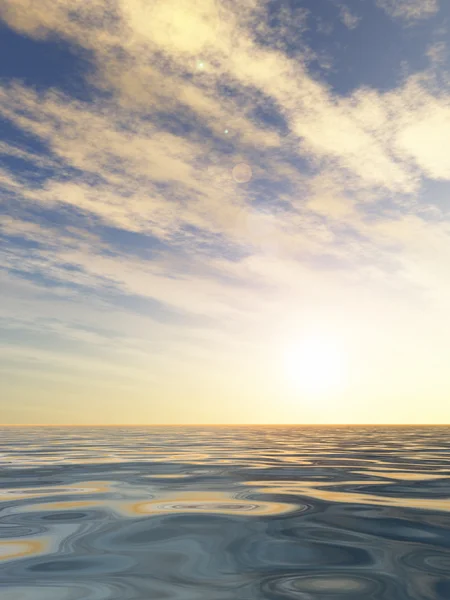 Vatten och vågor och en himmel — Stockfoto