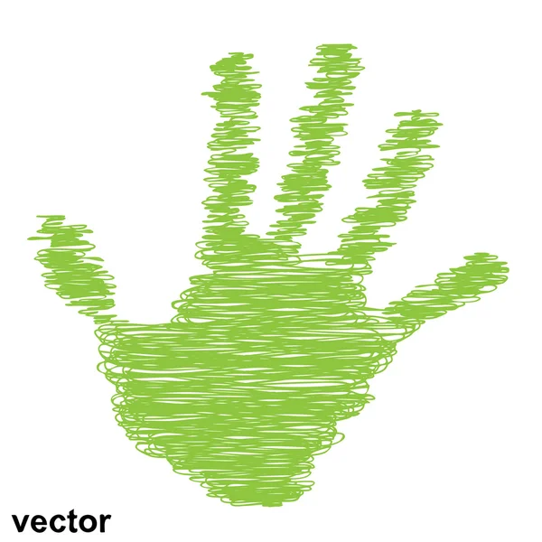 Desenho conceitual impressão da mão criança — Vetor de Stock
