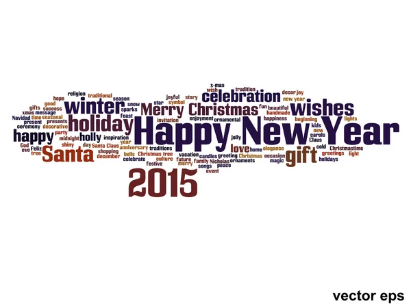 Fogalmi boldog új évet szó felhő — Stock Vector