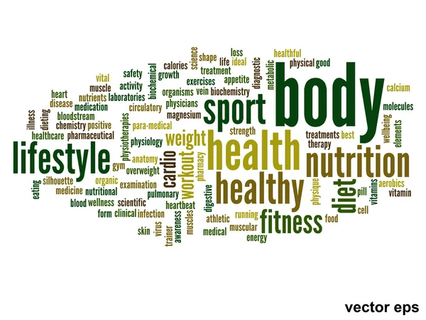 Conceptual health word cloud — Stock Vector