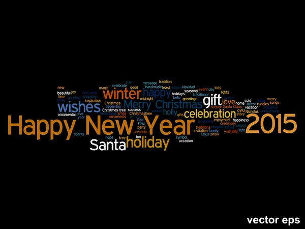 Conceptual Feliz Año Nuevo palabra nube — Vector de stock