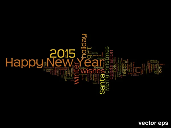 Conceptual Feliz Año Nuevo palabra nube — Vector de stock