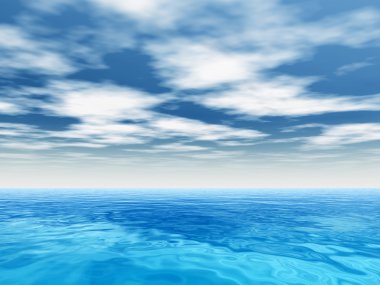 Yüksek çözünürlüklü kavramı veya kavramsal deniz ya da okyanus su dalgaları ve gökyüzü doğa egzotik veya cennet arka plan