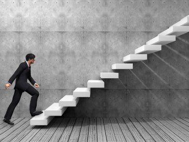 bir merdiven tırmanma işadamı