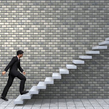 bir merdiven tırmanma işadamı