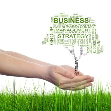 Concept of conceptuele zwarte business tekst woord wolk geïsoleerd op witte gras achtergrond