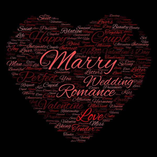 Valentinstag Wordcloud-Text — Stockfoto