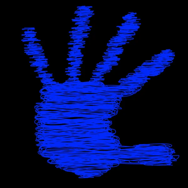 Conceptual painted drawing hand shape — Φωτογραφία Αρχείου