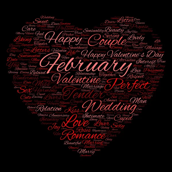 San Valentín wordcloud texto — Foto de Stock