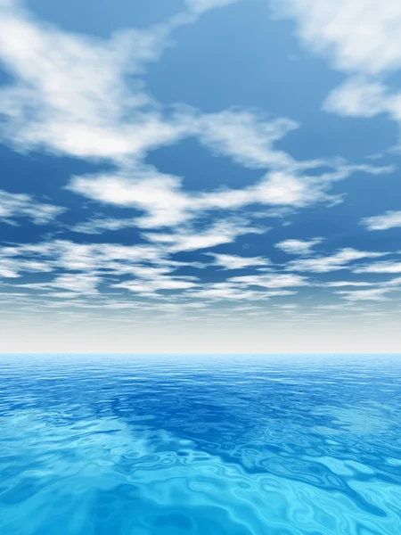 Concepto de alta resolución o conceptual mar o océano olas de agua y cielo nubes paisaje exótico o paraíso fondo —  Fotos de Stock