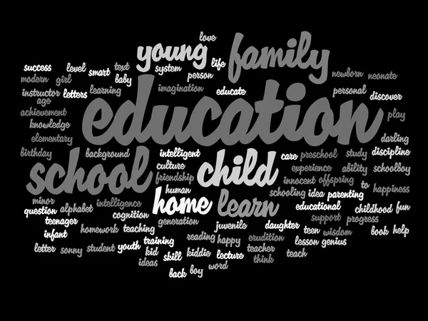 Educação ou família nuvem de palavras abstrata — Fotografia de Stock
