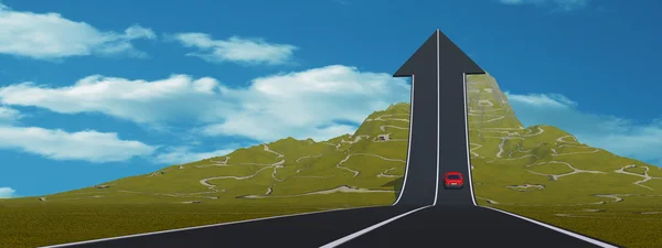 Pfeilstraße zeigt nach oben — Stockfoto
