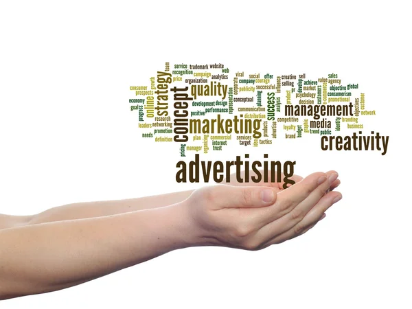 Bedrijfs marketing of reclame word cloud — Stockfoto