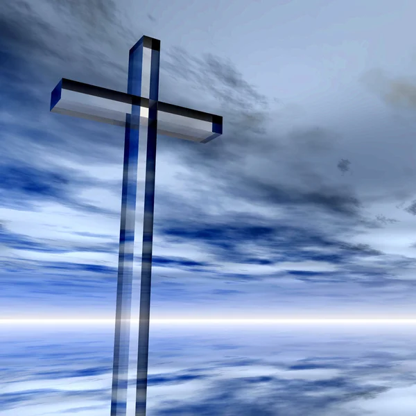 Konceptuella glas cross — Stockfoto