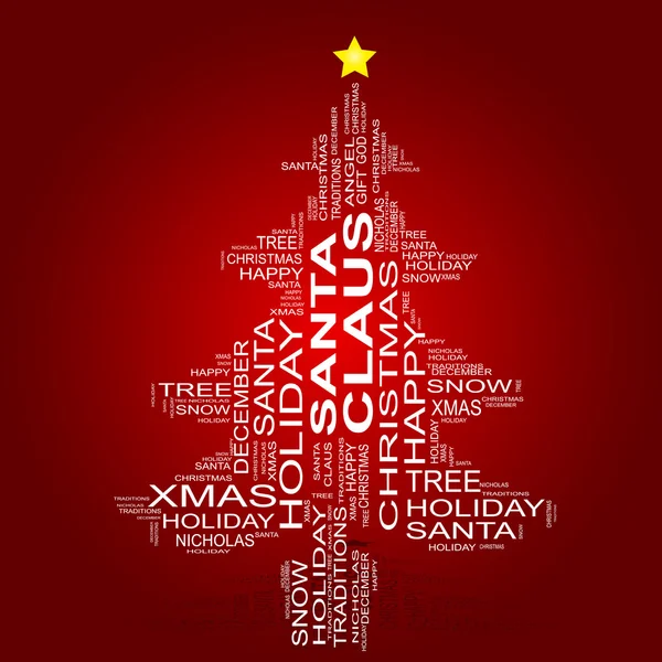Christmas  fir tree made of text — Stock Photo, Image