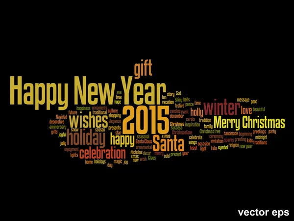 Conceptual Feliz Año Nuevo palabra nube — Vector de stock