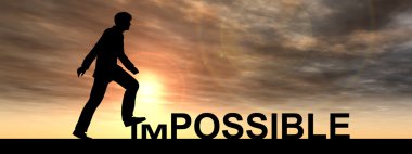 imkansız metnin üzerinde adım işadamı