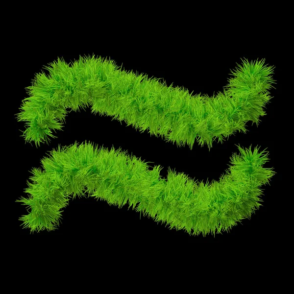 Concept or conceptual green grass, eco orecology symbol font, part of a set or collection isolated on black background — Stock Photo, Image