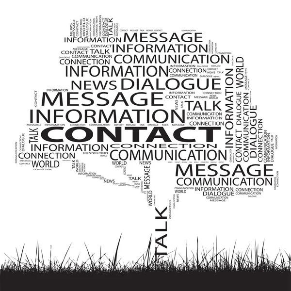 Contact boom en gras word cloud — Stockfoto