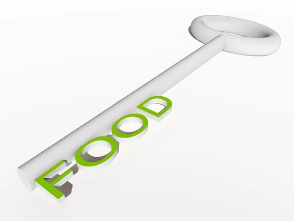 3D conceptual white key with the text — Stock Photo, Image