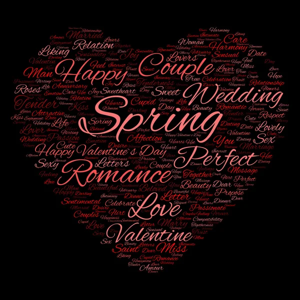 Valentinstag Wordcloud-Text — Stockfoto