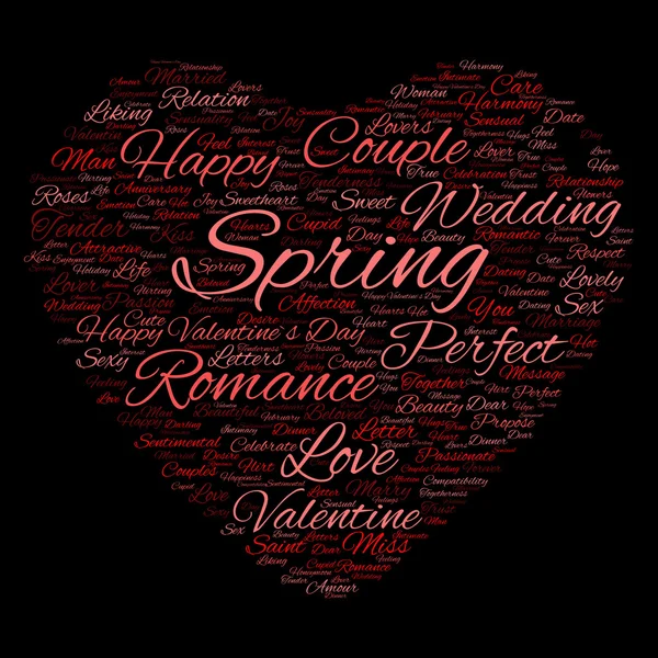 Valentýna wordcloud text — Stock fotografie