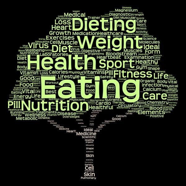 Diety zielony tekst słowo cloud — Zdjęcie stockowe