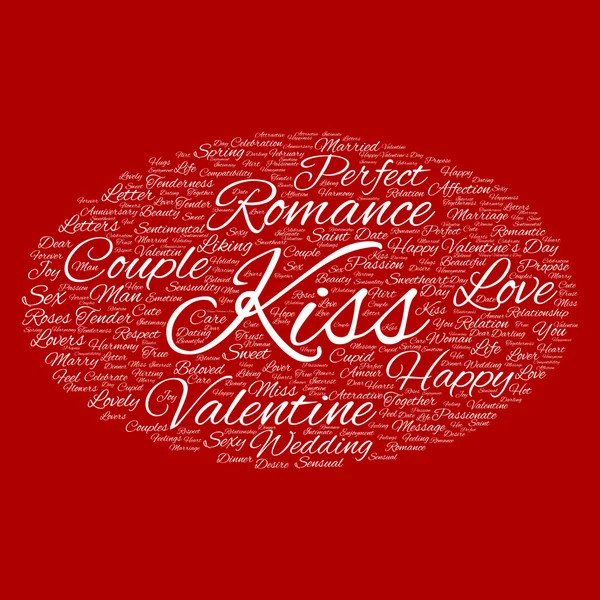 Valentinstag Wordcloud-Text — Stockfoto