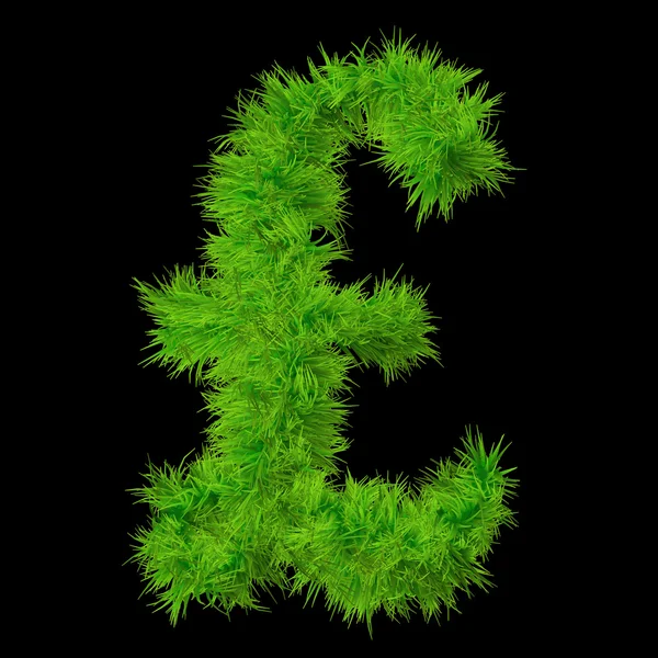 Concepto o hierba verde conceptual, fuente símbolo eco orecología, parte de un conjunto o colección aislada sobre fondo negro — Foto de Stock