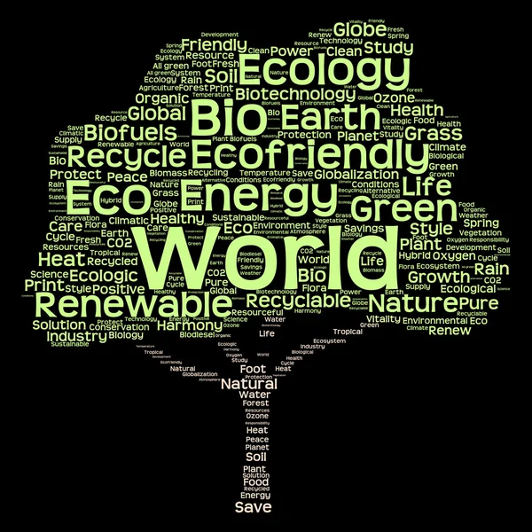 Texto de ecologia como wordcloud — Fotografia de Stock