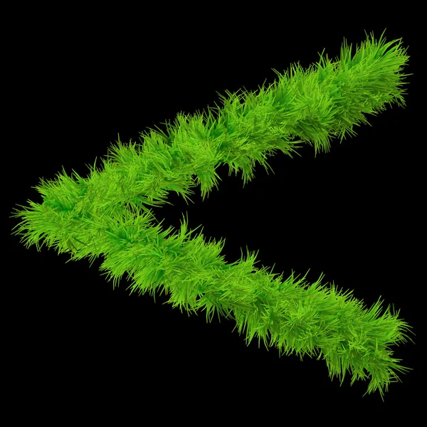 Концепция или концептуальная зеленая трава, эко-орекология символа шрифт, часть набора или коллекции изолированы на черном фоне — стоковое фото