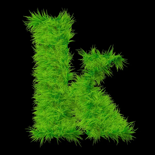 Concept of conceptuele groen gras, eco orecology lettertype, deel van een set of collectie geïsoleerd op zwarte achtergrond — Stockfoto