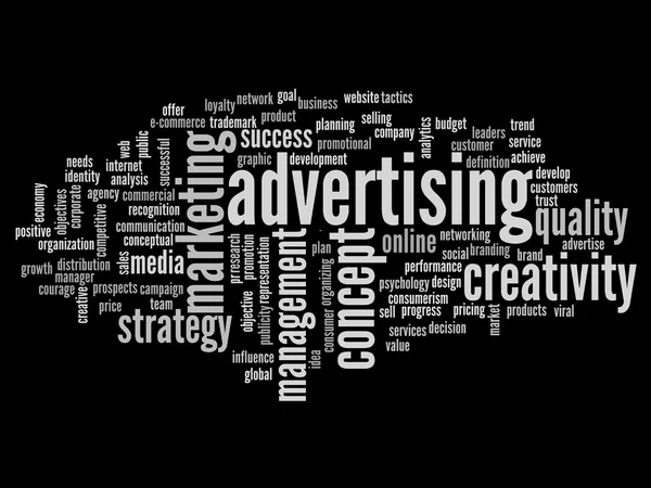 Advertising and success word cloud — Stock Photo, Image
