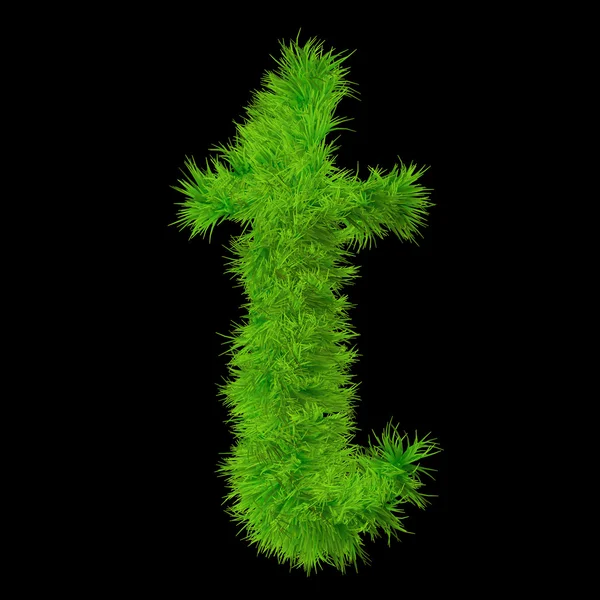 Έννοια ή εννοιολογική πράσινο γρασίδι, eco orecology γραμματοσειρά, μέρος της ένα σύνολο ή συλλογή που απομονώνονται σε μαύρο φόντο — Φωτογραφία Αρχείου