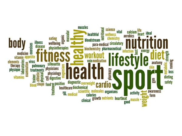 体育与健康的词云 — 图库照片