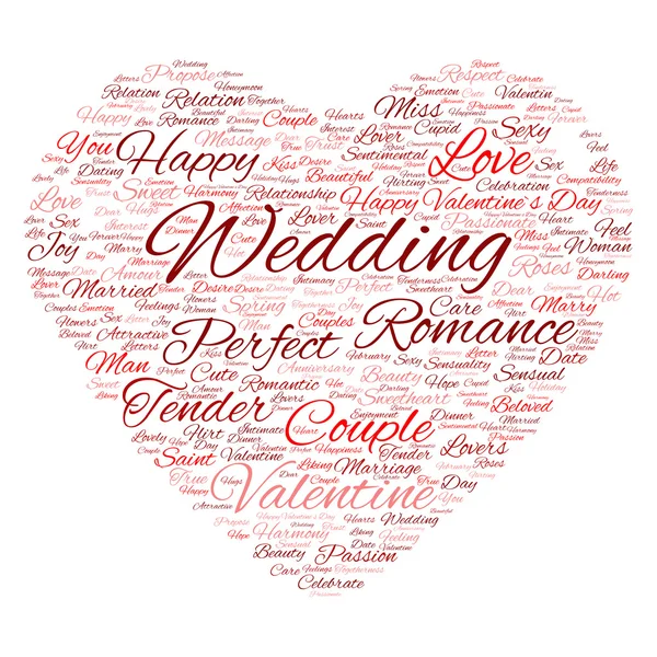 Valentinstag Wordcloud-Text — Stockfoto