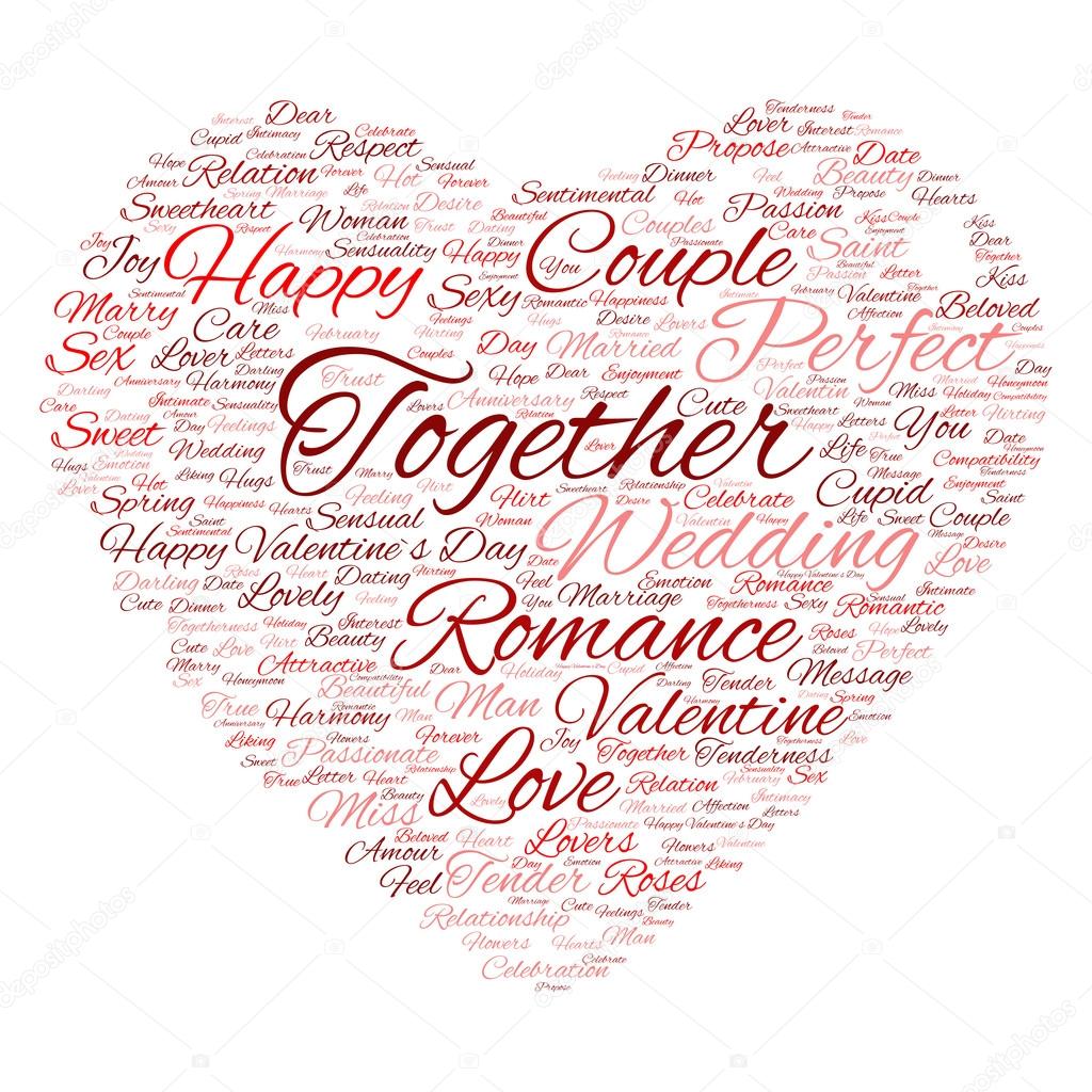 Valentine's Day wordcloud text