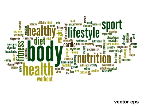 Ernährung Gesundheit Wörter Wolke — Stockvektor