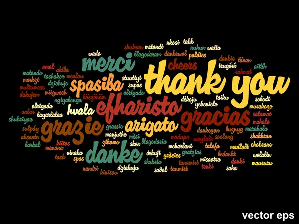 Gracias nube de palabras — Vector de stock