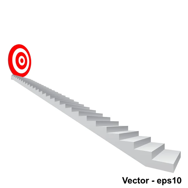 Bersaglio rosso sulle scale — Vettoriale Stock