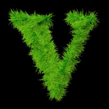 Kavram ya da kavramsal yeşil çimen, eko orecology yazı tipi, bir küme veya siyah arka plan üzerine izole koleksiyon parçası