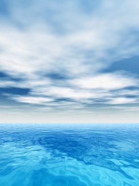 okyanus su dalgaları ve gökyüzü